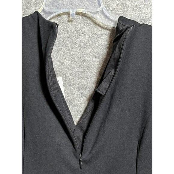 Adrienne Vittadini Dress 8 Petite Sheath Sleeveless Twist Front Ponte Black - Picture 3 of 10